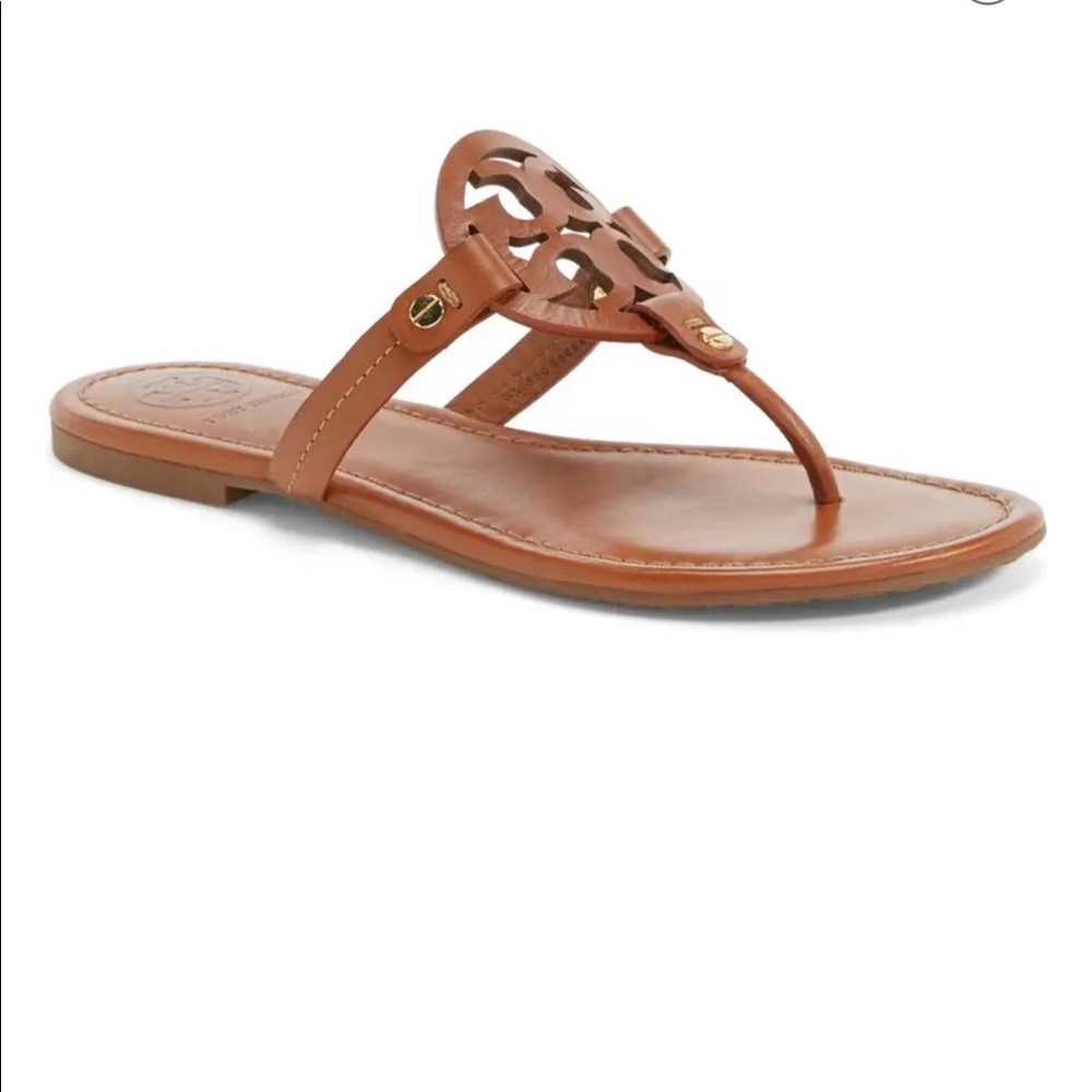 Tory Burch saddle brown Miller sandals